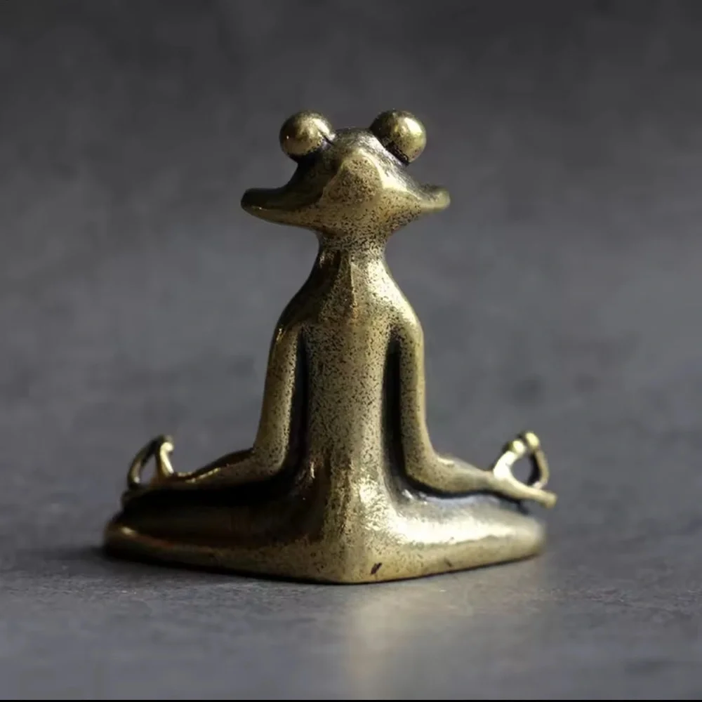 Frog sculpture Meditation Zen Frog Statue Ornament Copper Animal Sculpture - Picture 5 of 8